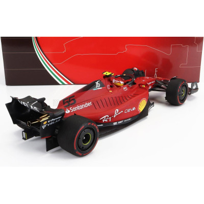 BBR MODELS FERRARI F1-75 TEAM SCUDERIA FERRARI N 55 2nd BAHRAIN GP 2022 CARLOS SAINZ - RED 1/18