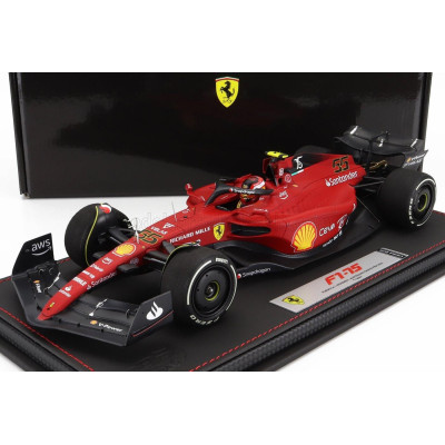 BBR MODELS FERRARI F1-75 TEAM SCUDERIA FERRARI N 55 AUSTRALIAN GP 2022 CARLOS SAINZ - CON VETRINA - WITH SHOWCASE - RED 1/18