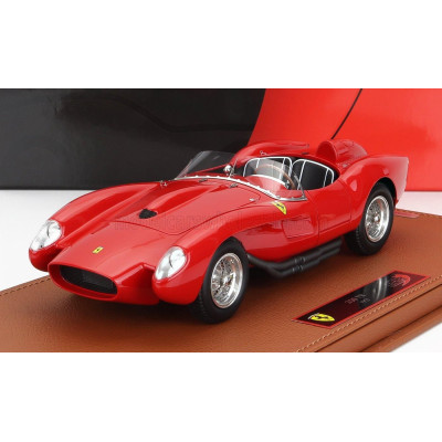 BBR MODELS FERRARI 250TR TESTAROSSA SPIDER 1957 - CON VETRINA - WITH SHOWCASE - RED 1/18