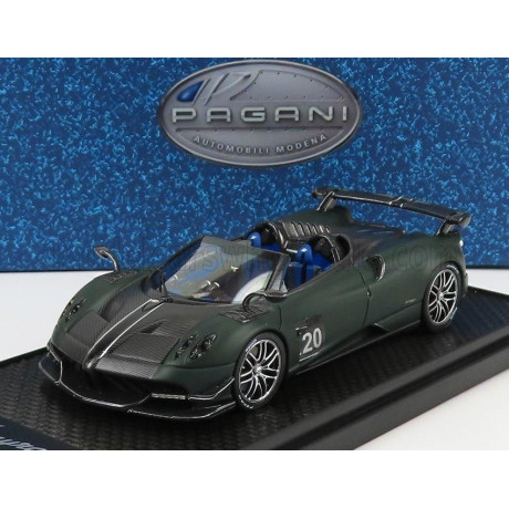 BBR MODELS PAGANI HUAYRA BC N 20 ROADSTER 2017 - BLACK CARBON - MATT DARK GREEN 1/43