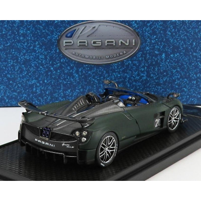 BBR MODELS PAGANI HUAYRA BC N 20 ROADSTER 2017 - BLACK CARBON - MATT DARK GREEN 1/43