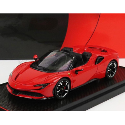 BBR MODELS FERRARI SF90 STRADALE HYBRID SPIDER 1000hp OPEN ROOF 2020 - ROSSO CORSA - RED 1/43