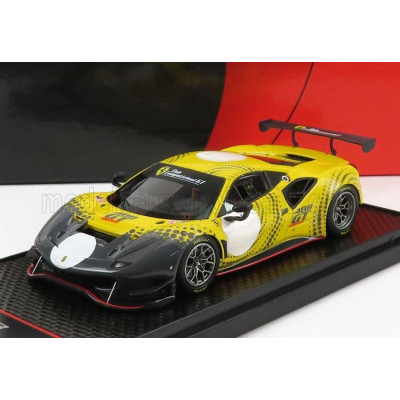 BBR MODELS FERRARI 488 GT MODIFICATA 2020 - YELLOW MATT GREY 1/43