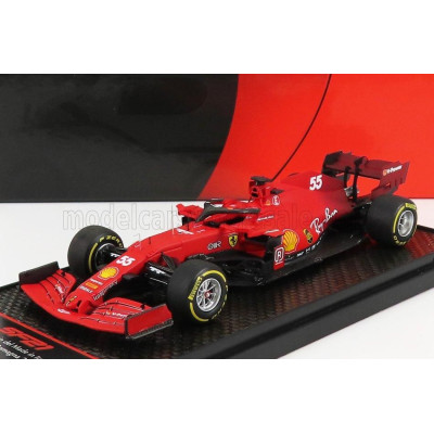 BBR MODELS FERRARI F1 SF21  TEAM SCUDERIA FERRARI MISSION WINNOW N 55 4th EMILIA ROMAGNA ITALY GP - YELLOW TIRES 2021 CARLOS SAI