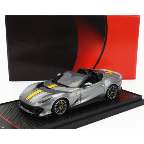 BBR MODELS FERRARI 812 COMPETIZIONE A SPIDER 2022 - GRIGIO COBURN - GREY MET YELLOW 1/43
