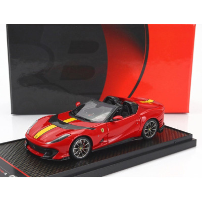 BBR MODELS FERRARI 812 COMPETIZIONE A SPIDER 2022 - SILVER WHEELS - ROSSO CORSA 322 - RED YELLOW 1/43