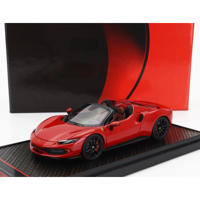 BBR MODELS FERRARI 296 GTS SPIDER 2022 - BLACK WHEELS - ROSSO CORSA 322 - RED 1/43