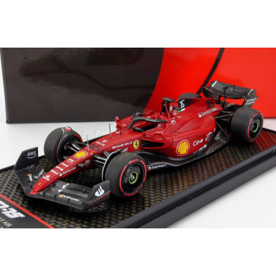 BBR MODELS FERRARI F1-75 TEAM SCUDERIA FERRARI N 16 WINNER BAHRAIN GP 2022 CHARLES LECLERC - RED 1/43