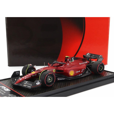 BBR MODELS FERRARI F1-75 TEAM SCUDERIA FERRARI N 55 2nd BAHRAIN GP 2022 CARLOS SAINZ - RED 1/43