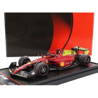 BBR MODELS FERRARI F1-75 SCUDERIA FERRARI N 16 2nd MONZA ITALY (POLE POSITION) GP 2022 CHARLES LECLERC - RED YELLOW 1/43
