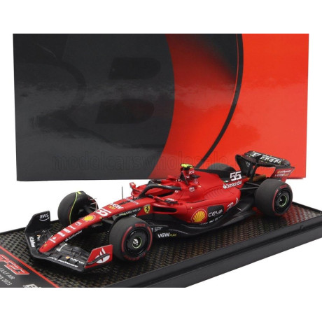 BBR MODELS FERRARI F1  SF-23 TEAM SCUDERIA FERRARI N 55 4th BAHRAIN GP 2023 CARLOS SAINZ - RED BLACK 1/43