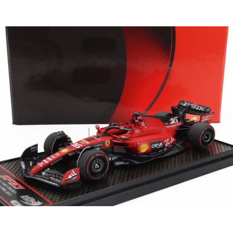 BBR MODELS FERRARI F1  SF-23 TEAM SCUDERIA FERRARI N 16 3rd BELGIUM GP 2023 CHARLES LECLERC - RED BLACK 1/43