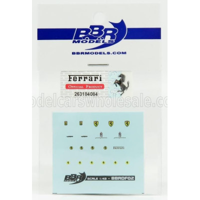 BBR MODELS FERRARI DECALS - HIGH QUALITY - WITH THREADS OF REAL CHROME 1/43