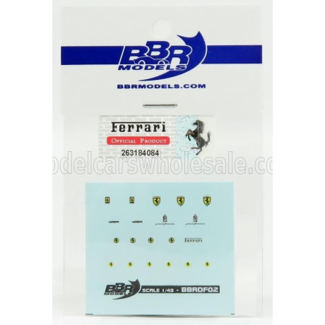 BBR MODELS FERRARI DECALS - HIGH QUALITY - WITH THREADS OF REAL CHROME 1/43