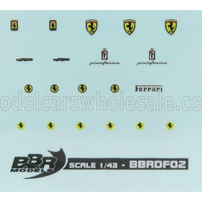 BBR MODELS FERRARI DECALS - HIGH QUALITY - WITH THREADS OF REAL CHROME 1/43