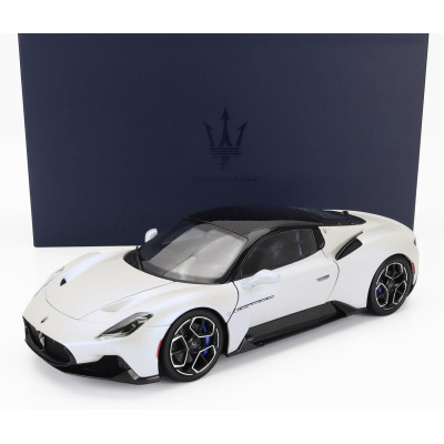 BBR MODELS MASERATI MC20 GLOSS BLACK ROOF 2020 - BIANCO AUDACE - WHITE 1/18