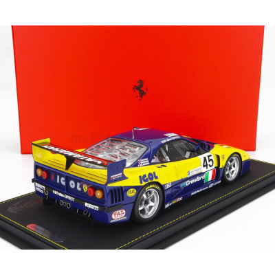BBR MODELS FERRARI F40 GTE 3.5L TURBO V8 TEAM ENNEA SRL IGOL N 45 24h LE MANS 1996 J.M.GOUNON - E.BERNARD - P.BELMONDO - YELLOW