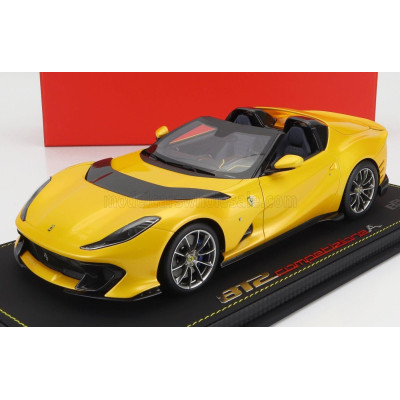 BBR MODELS FERRARI 812 COMPETIZIONE A SPIDER 2022 - CON VETRINA - WITH SHOWCASE - GIALLO TRISTRATO - YELLOW MET 1/18