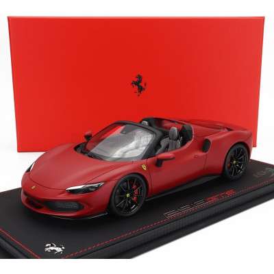 BBR MODELS FERRARI 296 GTS SPIDER 2022 - CON VETRINA - WITH SHOWCASE - ROSSO F1 SF75 - MATT RED 1/18
