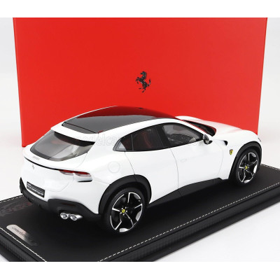 BBR MODELS FERRARI PUROSANGUE SUV 2022 - CON VETRINA - WITH SHOWCASE - BIANCO CERVINO - WHITE MET 1/18