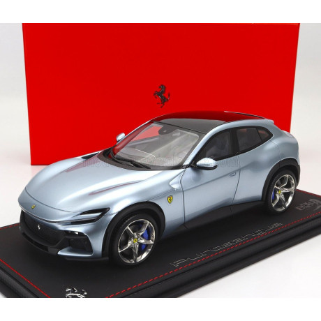 BBR MODELS FERRARI PUROSANGUE SUV 2022 - CON VETRINA - WITH SHOWCASE - GRIGIO ALLOY - BLUE GREY MET 1/18