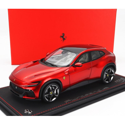 BBR MODELS FERRARI PUROSANGUE SUV 2022 - CON VETRINA - WITH SHOWCASE - ROSSO MAGMA - RED MET 1/18