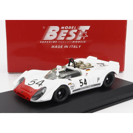 BEST MODEL PORSCHE 908/02 SPIDER N 54 6h BRANDS HATCH 1969 G.MITTER - U.SCHUTZ - WHITE RED 1/43