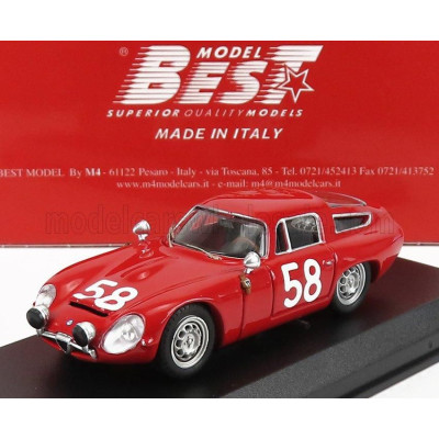 BEST MODEL ALFA ROMEO TZ1 N 58 TARGA FLORIO 1964 BUSSINELLO - TODARO - RED 1/43