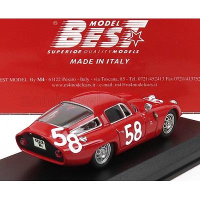 BEST MODEL ALFA ROMEO TZ1 N 58 TARGA FLORIO 1964 BUSSINELLO - TODARO - RED 1/43