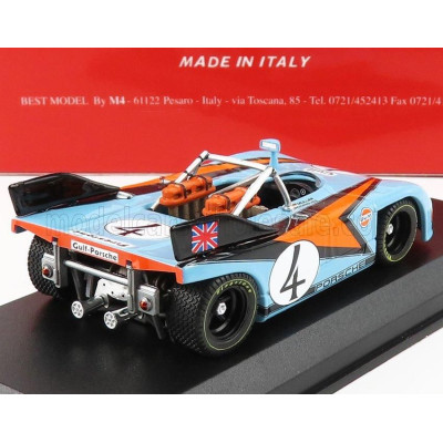 BEST MODEL PORSCHE 908/3 SPIDER N 4 TARGA FLORIO 1971 P.RODRIGUEZ - H.MULLER - LIGHT BLUE ORANGE 1/43