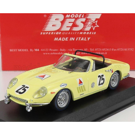 BEST MODEL FERRARI 275 GTB/4 SPIDER N 25 12h SEBRING 1967 R.McCLUGGAGE - F.WINDRIDGE - YELLOW 1/43