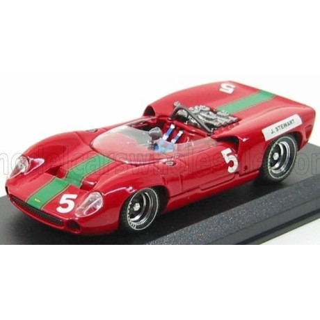 BEST MODEL LOLA T70 SPIDER N 5 BRANDS HATCH 1965 J.STEWART - RED GREEN 1/43