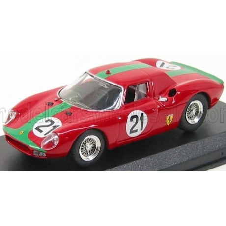 BEST MODEL FERRARI 250 LM MONZA 1966 N 21 DE SIEBENTHAL - RED 1/43