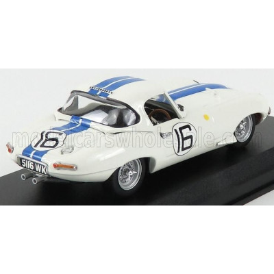 BEST MODEL JAGUAR E-TYPE 3.8L TEAM BRIGGS CUNNINGHAM N 16 24h LE MANS 1963 R.SALVADORI - P.RICHARDS - WHITE BLUE 1/43