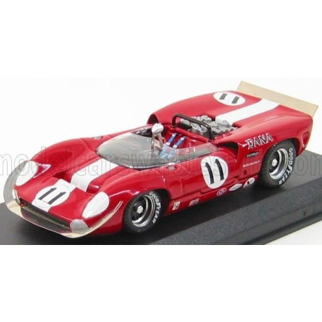 BEST MODEL LOLA T70 SPIDER N 11 LAGUNA SECA 1967 L.MOTSCHENBAKER - RED WHITE 1/43