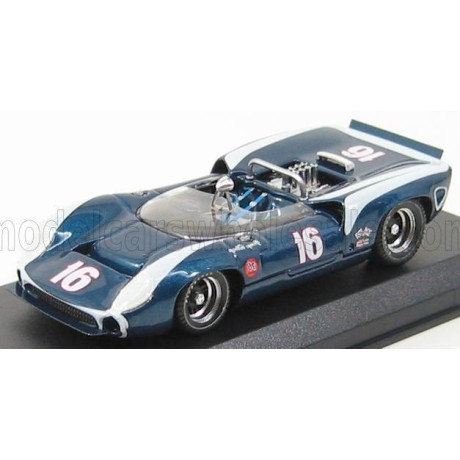 BEST MODEL LOLA T70 SPIDER N 16 RIVERSIDE 1967 G.FOLLMER - BLUE MET WHITE 1/43
