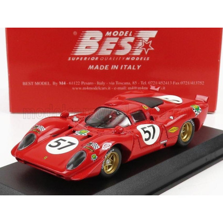 BEST MODEL FERRARI 312P 3.0L V12 COUPE TEAM N.A.R.T N 57 24h LE MANS 1970 C.PARSONS – T.ADAMOWICZ - RED 1/43