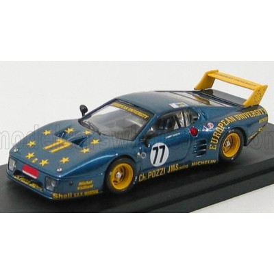 BEST MODEL FERRARI 512BB LM TEAM CHARLES POZZI JMS RACING N 77 24h LE MANS 1980 J.C.ANDRUET - C.BALLOT LENA - BLUE MET YELLOW 1/