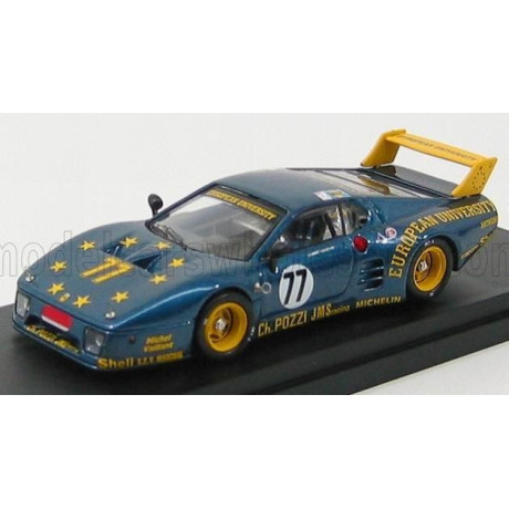BEST MODEL FERRARI 512BB LM TEAM CHARLES POZZI JMS RACING N 77 24h LE MANS 1980 J.C.ANDRUET - C.BALLOT LENA - BLUE MET YELLOW 1/