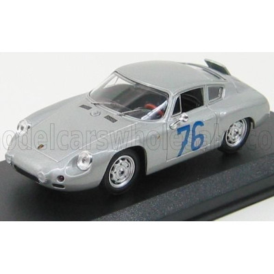 BEST MODEL PORSCHE 1600GS ABARTH N 76 TARGA FLORIO 1963 A.PUCCI - P.E. STRAHLE - SILVER 1/43
