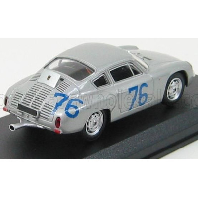 BEST MODEL PORSCHE 1600GS ABARTH N 76 TARGA FLORIO 1963 A.PUCCI - P.E. STRAHLE - SILVER 1/43