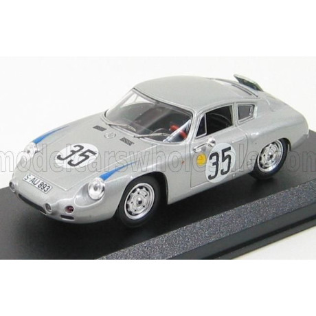 BEST MODEL PORSCHE 1600GS ABARTH N 35 LE MANS 1962 BUCHET - SCHILLER - SILVER 1/43