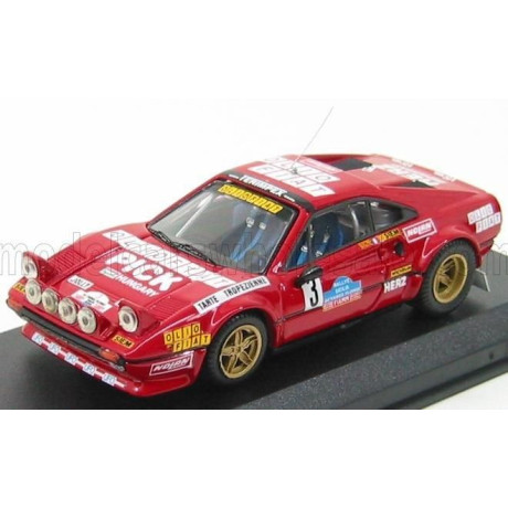 BEST MODEL FERRARI 308 GTB GR.4 N 3 TARGA FLORIO 1980 ANDRUET - BICHE - RED 1/43