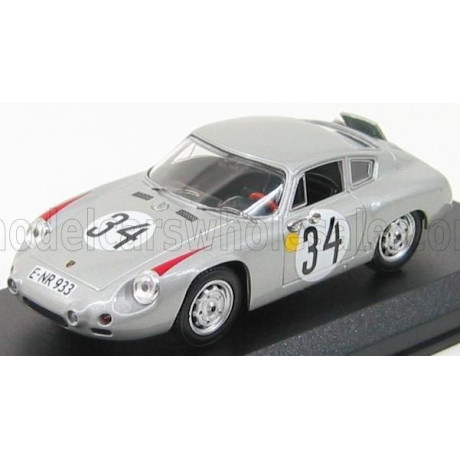 BEST MODEL PORSCHE 1600GS ABARTH N 34 LE MANS 1962 BARTH - HERRMANN - SILVER 1/43