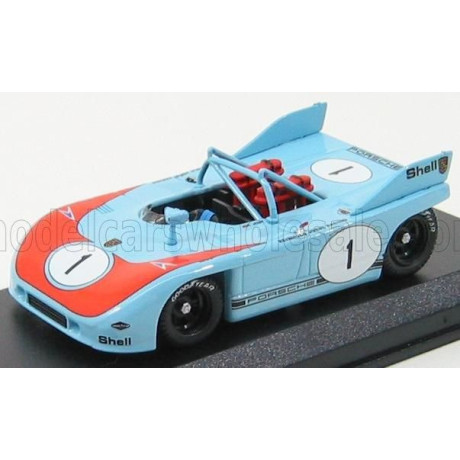 BEST MODEL PORSCHE 908/3 N 1 BRANS-HATCH 1972 JOST - CASONI - LIGHT BLUE ORANGE 1/43