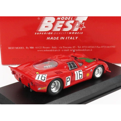BEST MODEL ALFA ROMEO 33.2 N 16 NURBURGRING 1968 I.GIUNTI - N.GALLI - RED GREEN 1/43