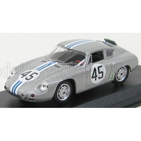 BEST MODEL PORSCHE 1600 GS ABARTH N 45 SEBRING 1964 CASSEL - SESSLAR - SILVER 1/43