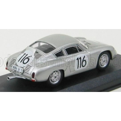 BEST MODEL PORSCHE 1600GS ABARTH N 116 TARGA FLORIO 1960 LINGE - STRAHLE - LISSMANN - SILVER 1/43
