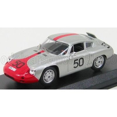 BEST MODEL PORSCHE 1600GS ABARTH N 50 TARGA FLORIO 1962 STRALE - HAHNL - SILVER RED 1/43