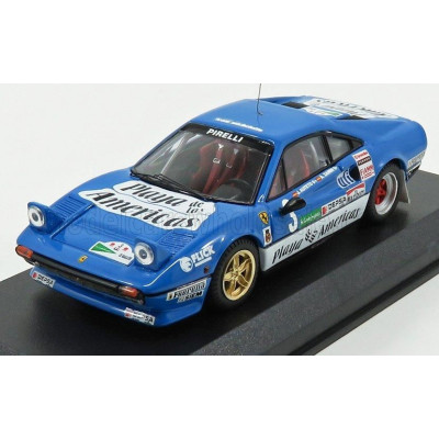 BEST MODEL FERRARI 308 GTB N 3 RALLY EL CORTE INGLES 1985 A.ZANINI - LIGHT BLUE WHITE 1/43